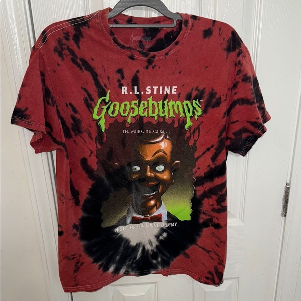 Goosebumps Red and Black Tie-Dye T-Shirt